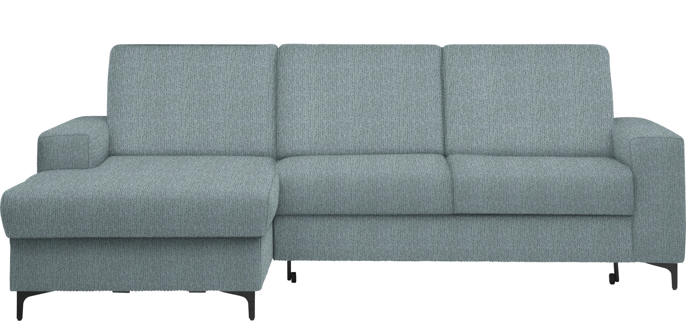 ECKSOFA in Webstoff Blaugrau  - Blaugrau/Schwarz, Konventionell, Textil/Metall (167/247cm) - Stylife