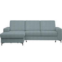 ECKSOFA in Webstoff Blaugrau  - Blaugrau/Schwarz, KONVENTIONELL, Textil/Metall (167/247cm) - Stylife