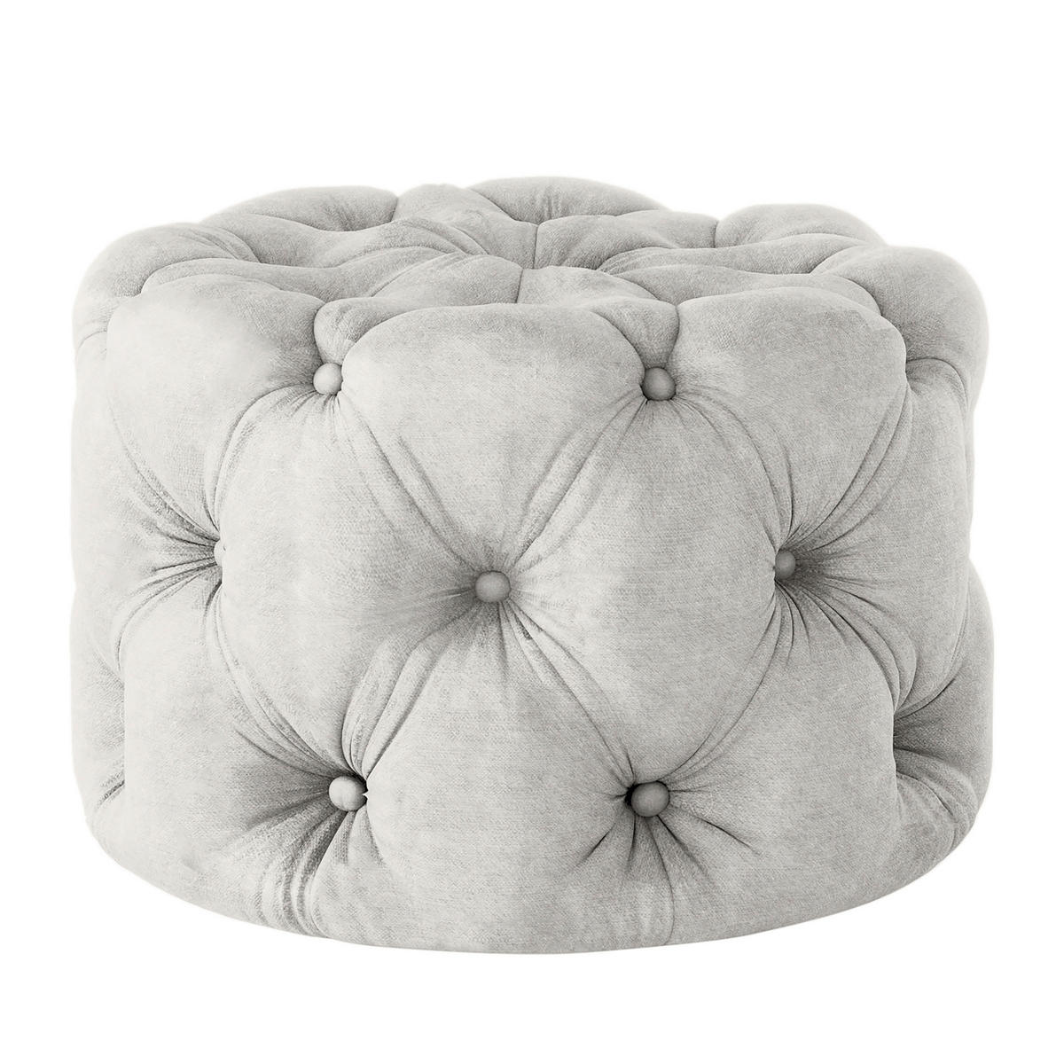 HOCKER Textil Hellgrau  - Hellgrau/Schwarz, Design, Kunststoff/Textil (60/39/60cm) - P & B
