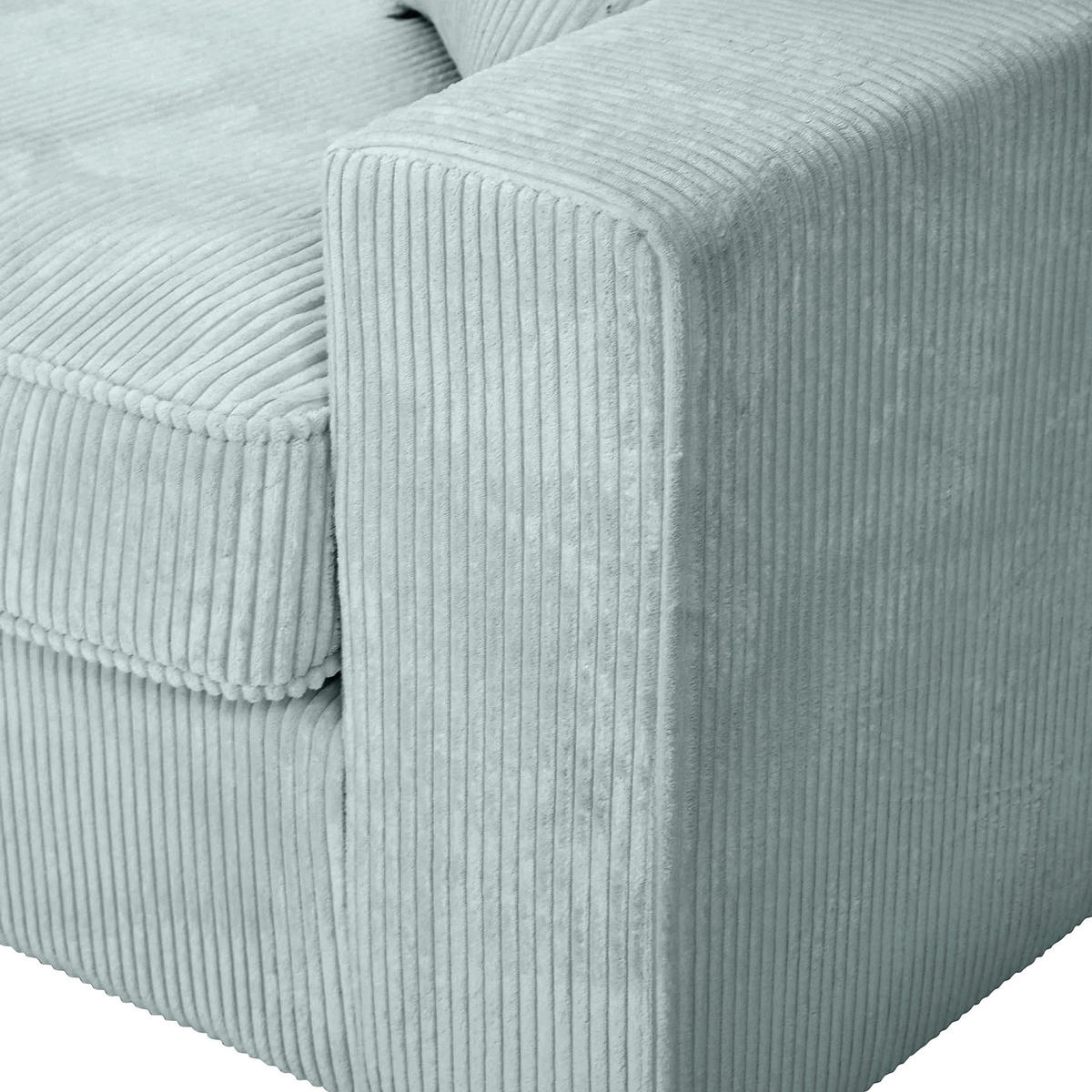 ECKSOFA Hellblau Cord Zierkissen, Rückenkissen, Rücken echt  - Schwarz/Hellblau, MODERN, Kunststoff/Textil (228/307cm) - Carryhome