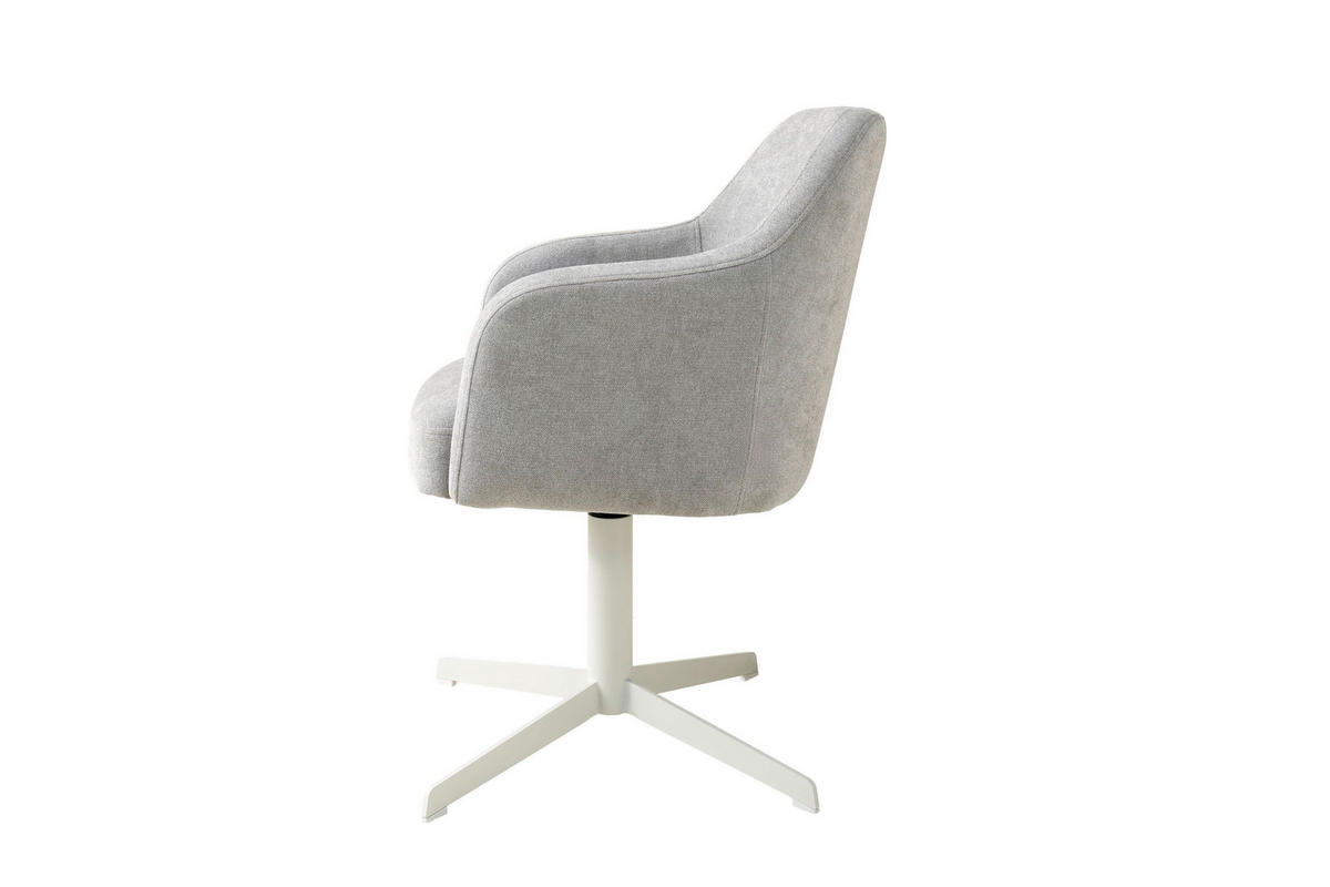 ARMLEHNSTUHL  Sitzfläche 360° drehbar Webstoff  Greige  - Greige/Seidengrau, MODERN, Textil/Metall (59/86/63cm) - Schöner Wohnen