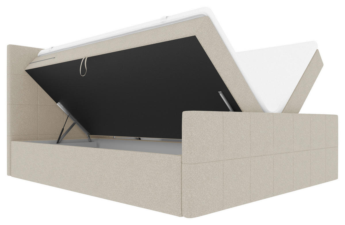 BOXBETT 160/200 cm  in Beige  - Beige, KONVENTIONELL, Kunststoff/Textil (160/200cm) - Boxxx