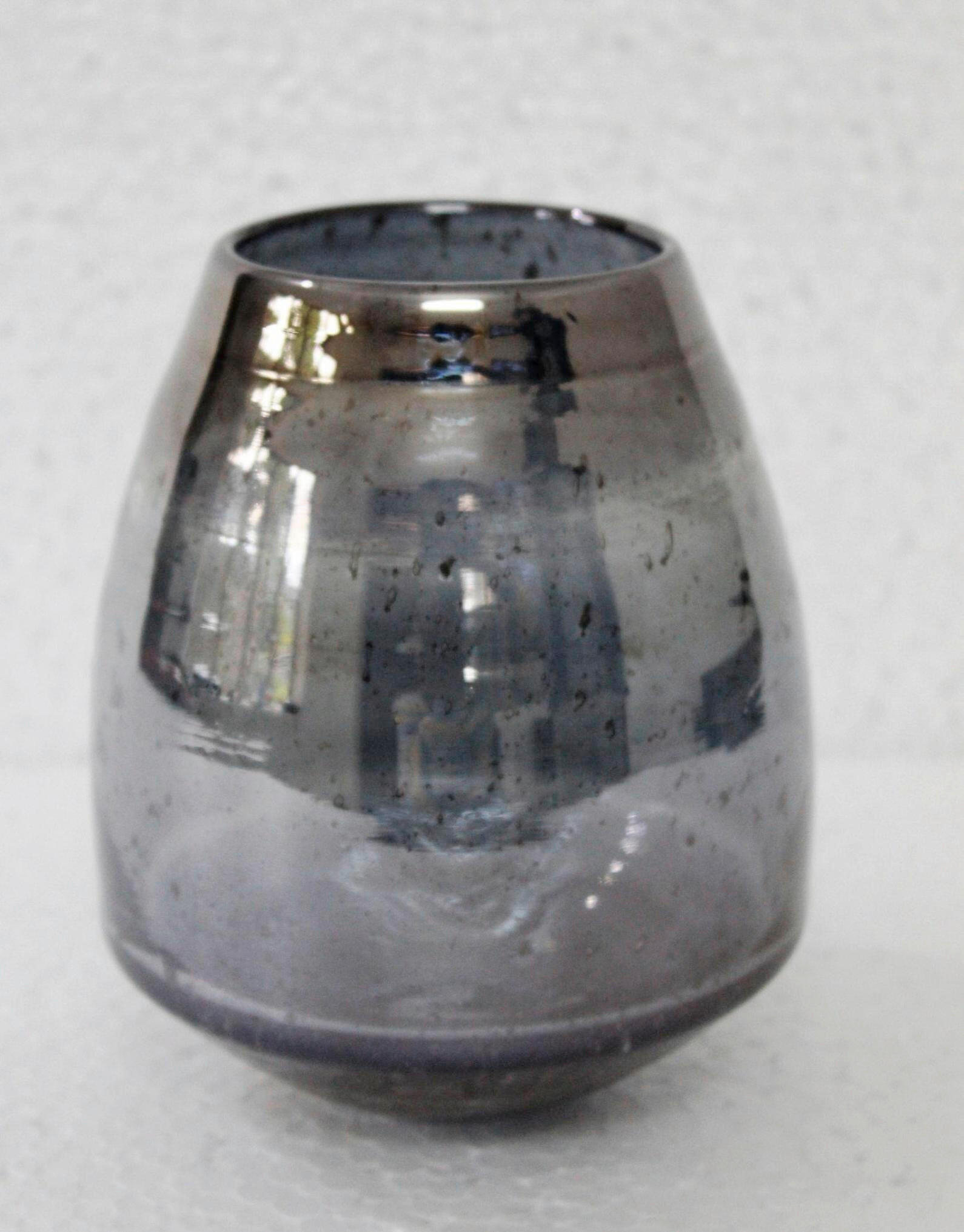 TEELICHTGLAS  - Grau, Trend, Glas (13/16cm) - Cor Mulder