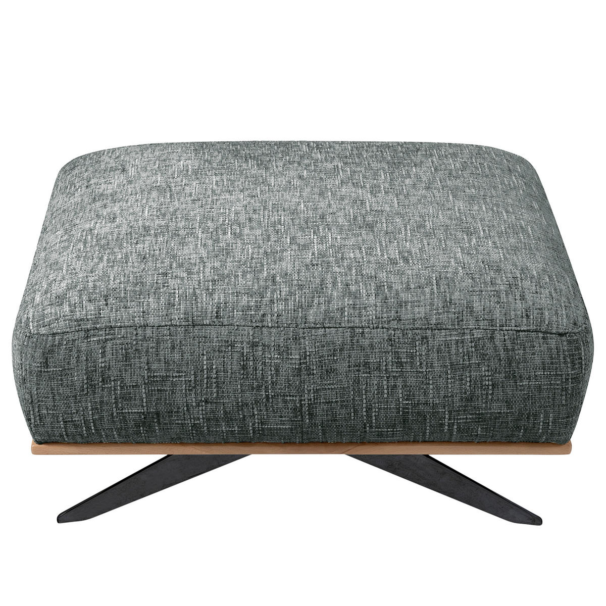 HOCKER PORTLAND Struktur Anthrazit  - Anthrazit/Schwarz, Design, Holz/Textil (95/46/80cm) - Livetastic