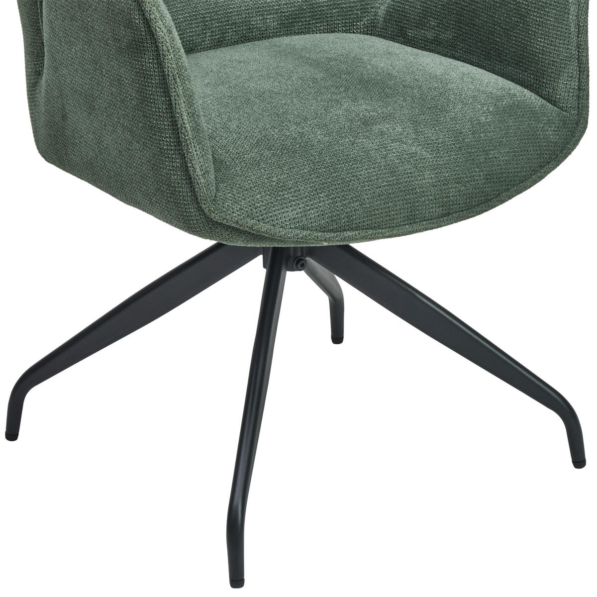 ARMLEHNSTUHL  Sitzfläche 360° drehbar Webstoff  - Schwarz/Grün, MODERN, Holz/Textil (60/86/61cm) - MID.YOU