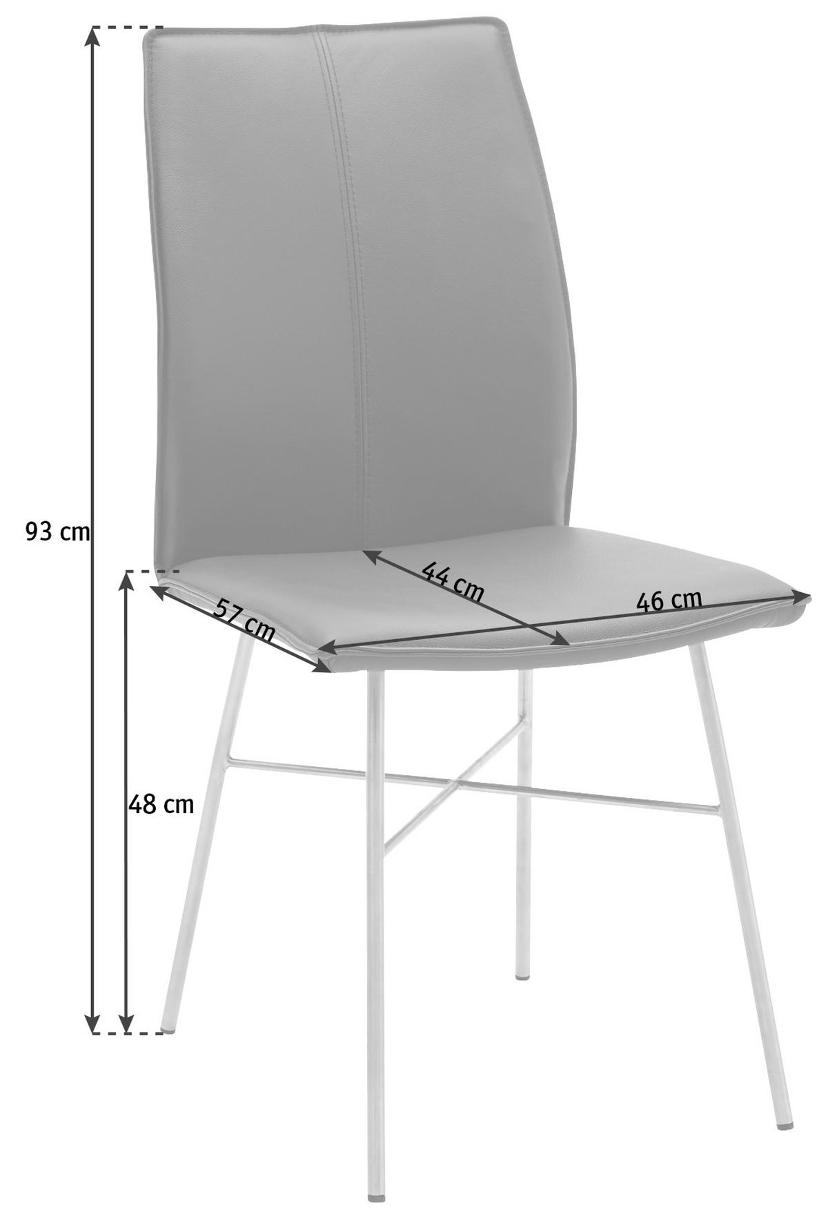STUHL Mikrofaser Anthrazit, Schwarz  - Anthrazit/Schwarz, Design, Textil/Metall (46/93/57cm) - Dieter Knoll