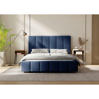 POLSTERBETT Lattenrost, Bettkasten 140/200 cm  in Blau  - Blau/Schwarz, Design, Holz/Kunststoff (140/200cm) - Boxxx