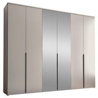 DREHTÜRENSCHRANK 270/225/52 cm 6-türig Kaschmir  - Kaschmir/Schwarz, MODERN, Glas/Holzwerkstoff (270/225/52cm) - MID.YOU