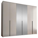 DREHTÜRENSCHRANK  in Kaschmir  - Kaschmir/Schwarz, MODERN, Glas/Holzwerkstoff (270/225/52cm) - Carryhome