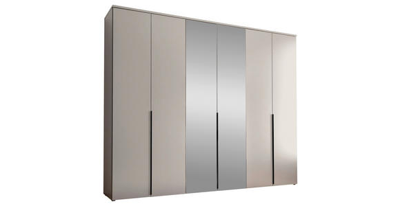 DREHTÜRENSCHRANK  in Kaschmir  - Kaschmir/Schwarz, MODERN, Glas/Holzwerkstoff (270/225/52cm) - Carryhome
