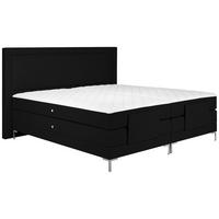 BOXSPRINGBETT 180/200 cm  in Schwarz  - Alufarben/Schwarz, Design, Textil/Metall (180/200cm) - Welnova