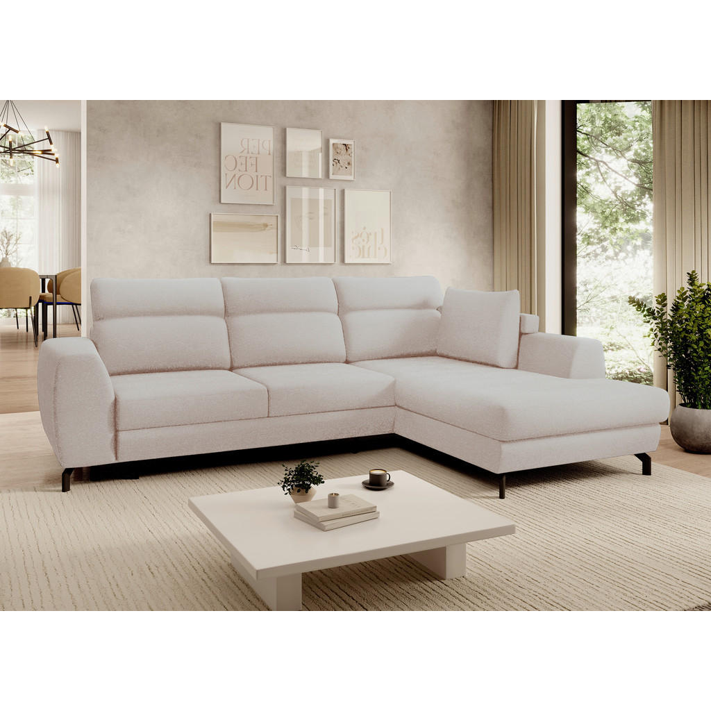 Thumbnail - Carryhome Ecksofa, Beige, Textil, 3-4-Sitzer, Füllung: Schaumstoffflocken, Ottomane rechts, L-Form, 266x185 cm, Liegefun...