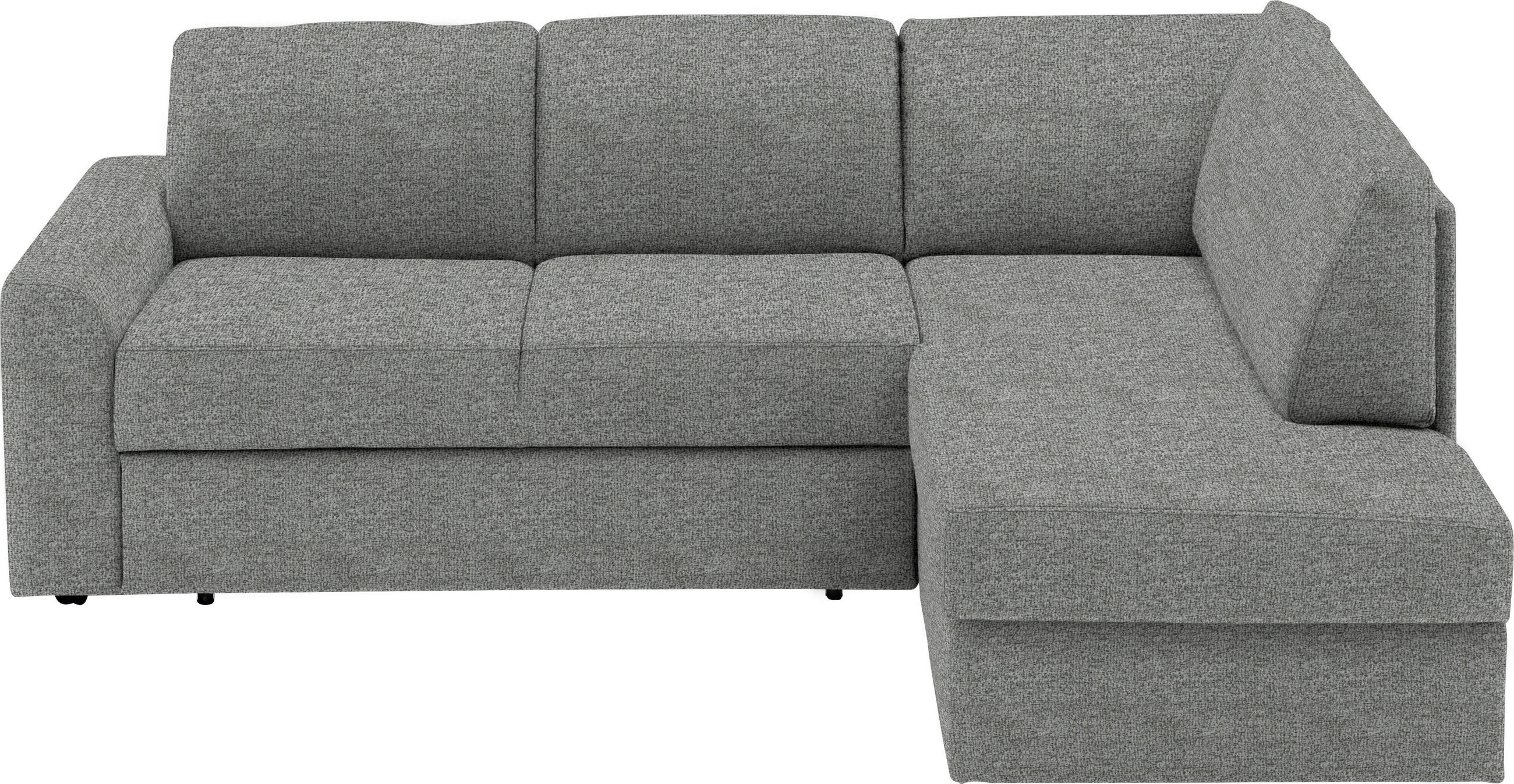 ECKSOFA in Webstoff Hellgrau  224/165 cm  - Hellgrau/Schwarz, KONVENTIONELL, Kunststoff/Textil (224/165cm) - Xora