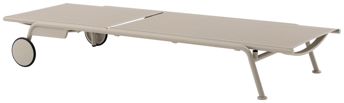 SONNENLIEGE 198/29/80 cm  - Taupe, Design, Textil/Metall (198/29/80cm) - Zebra 