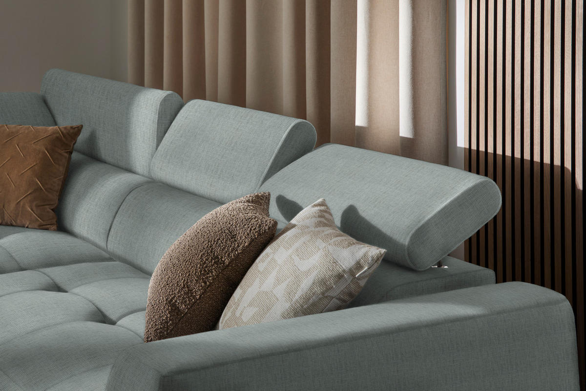 ECKSOFA in Chenille Silberfarben  205/284 cm  - Silberfarben/Schwarz, Design, Kunststoff/Textil (205/284cm) - Xora