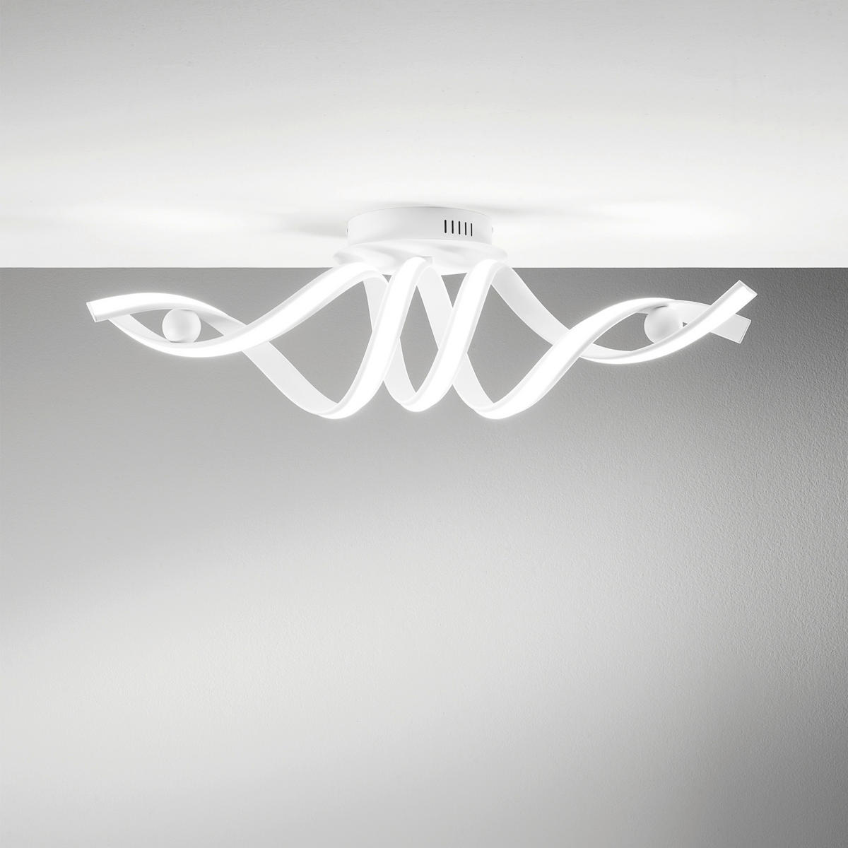 LED-DECKENLEUCHTE Luce Ambiente e Design 85/30/23 cm   - Weiß, Design, Kunststoff/Metall (85/30/23cm)