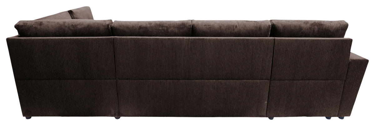 WOHNLANDSCHAFT TERMOLI Graubraun Cord  - Graubraun/Schwarz, Design, Kunststoff/Textil (155/297/212cm) - MID.YOU