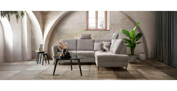 ECKSOFA  in Chenille Grau  241/184 cm  - Schwarz/Grau, MODERN, Holz/Textil (241/184cm) - Carryhome