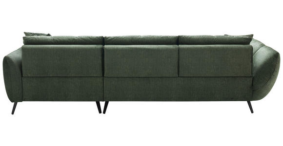 ECKSOFA Grün Mikrofaser  - Schwarz/Grün, KONVENTIONELL, Textil/Metall (313/215cm) - Hom`in