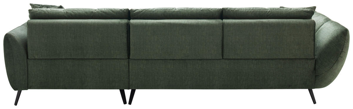 ECKSOFA Grün Mikrofaser  - Schwarz/Grün, KONVENTIONELL, Textil/Metall (313/215cm) - Hom`in