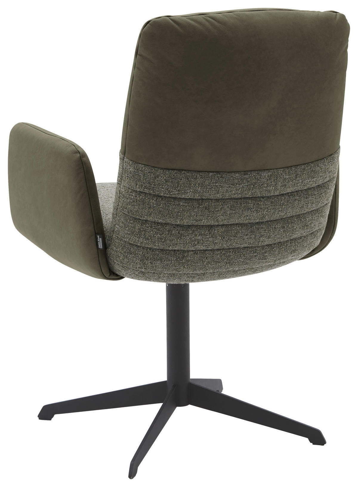 ARMLEHNSTUHL  in Stahl Flachgewebe Echtleder pigmentiert  - Dunkelgrün/Schwarz, Design, Leder/Textil (64/93/69cm) - Dieter Knoll