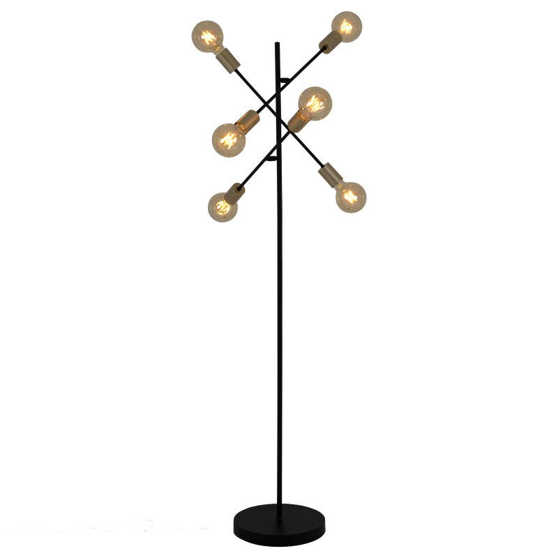 STEHLEUCHTE 49/150 cm    - Goldfarben/Schwarz, Design, Kunststoff/Metall (49/150cm) - Näve