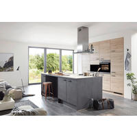 INBYGGNADSKÖK   - ek San Remo/grå, Design, trämaterial - Celina