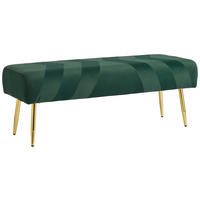 HOCKERBANK 110/41/43 cm Samt Grün  - Goldfarben/Grün, Design, Textil/Metall (110/41/43cm) - MID.YOU