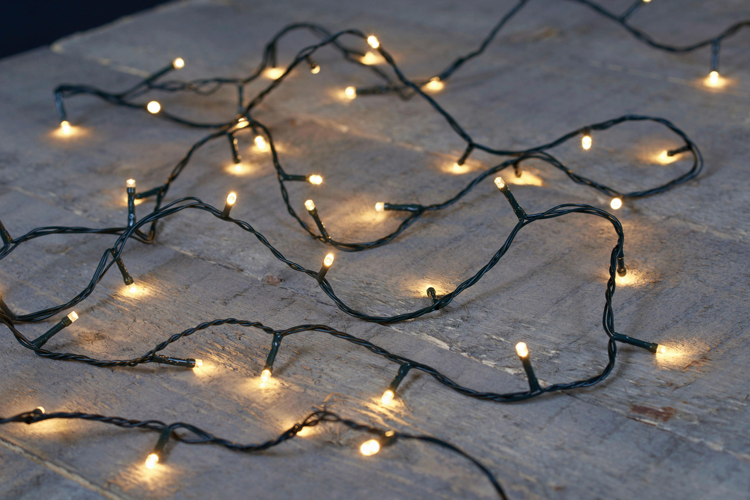 Lichterkette mit 100 LED´s 750 cm  - Schwarz, Basics, Kunststoff (750cm)