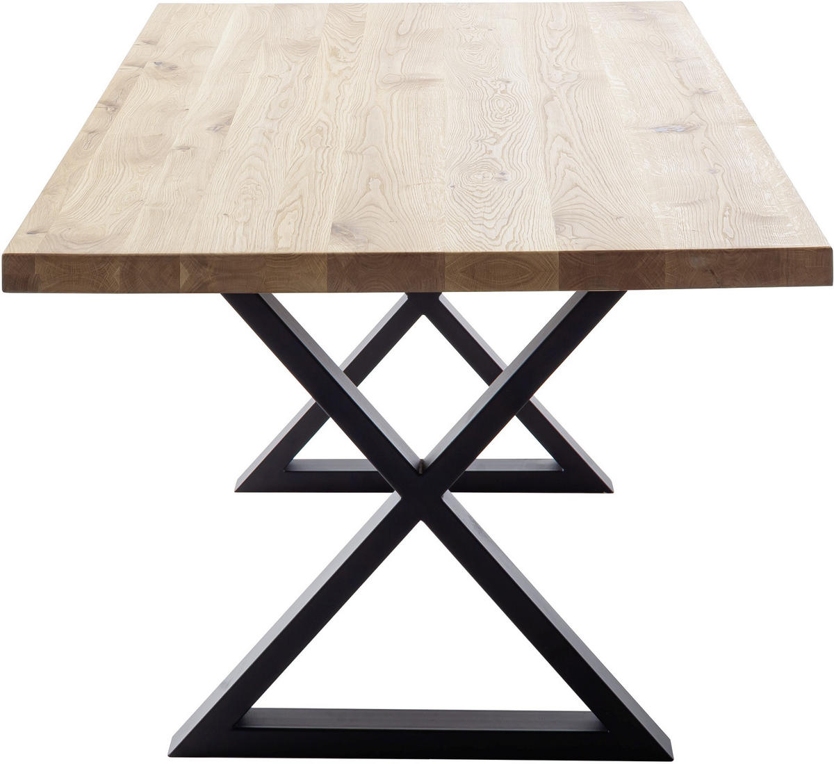 ESSTISCH in Holz 160/90/76 cm  - Wildeiche/Schwarz, Konventionell, Holz/Metall (160/90/76cm) - Valdera