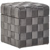 HOCKER in Textil, Holzwerkstoff Grau  - Schwarz/Grau, Trend, Holzwerkstoff/Textil (40/43/40cm) - Xora