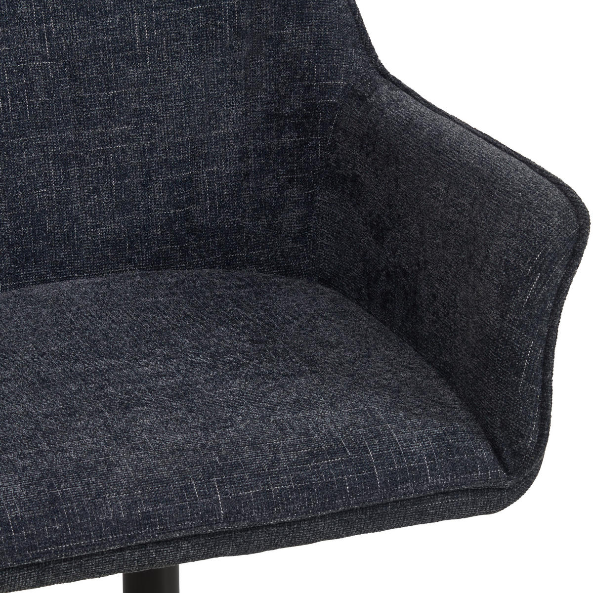 ARMLEHNSTUHL  in Eisen Leinenoptik  - Schwarz/Dunkelblau, KONVENTIONELL, Holz/Textil (60/86.5/61cm) - MID.YOU