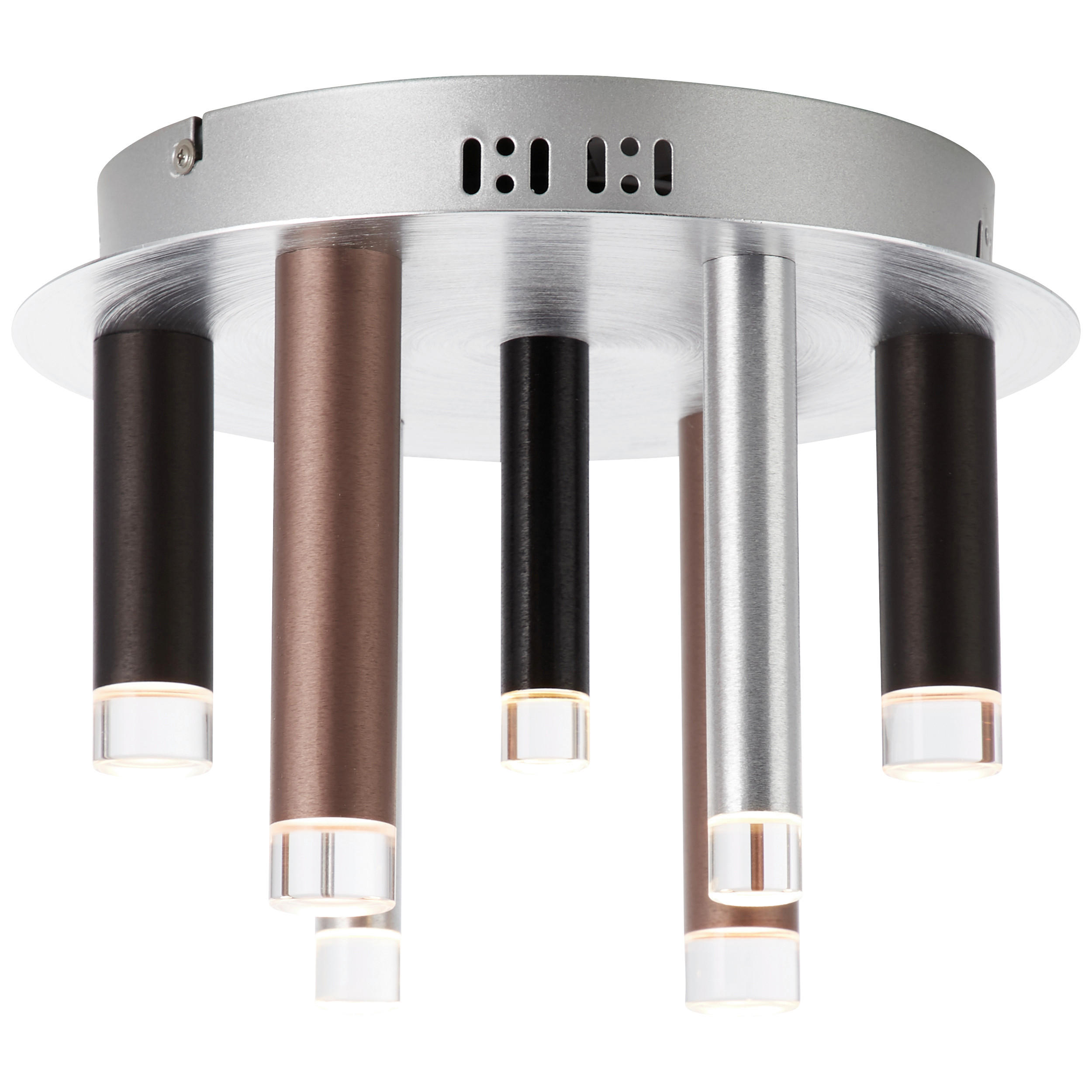 LED-DECKENLEUCHTE Cambalo 30/21,5 cm   - Schwarz/Alufarben, Trend, Kunststoff/Metall (30/21,5cm) - Brilliant