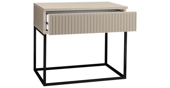 NACHTKÄSTCHEN 60/51,7/38,5 cm  in Schwarz, Kaschmir  - Kaschmir/Schwarz, MODERN, Holzwerkstoff/Metall (60/51,7/38,5cm) - Carryhome