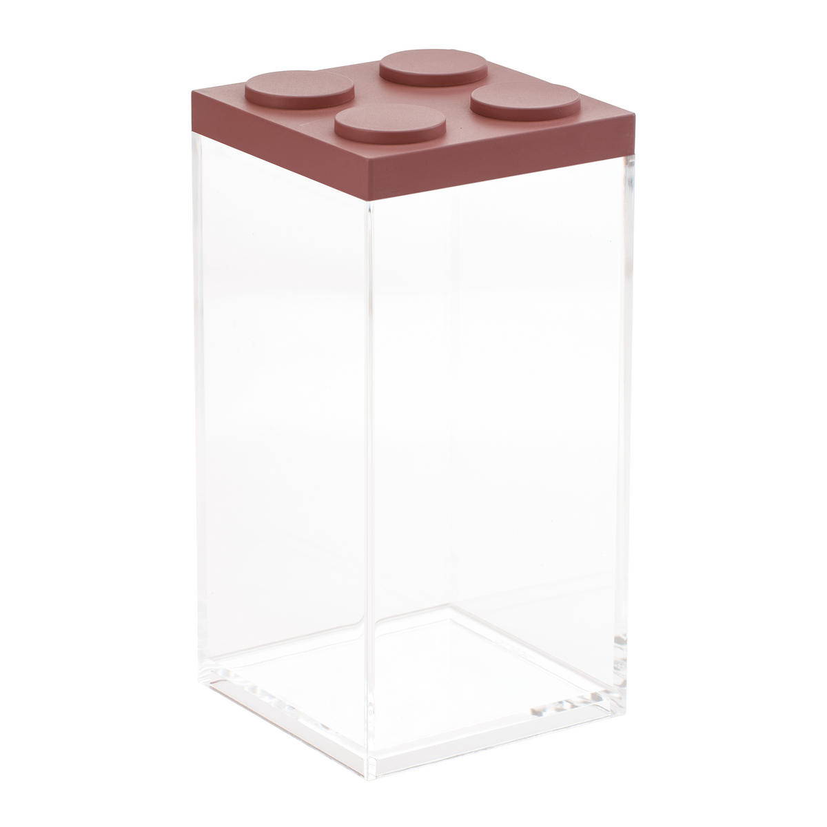 VORRATSDOSE 1,5 L  - Transparent/Rot, Kunststoff (10/10/20,5cm)