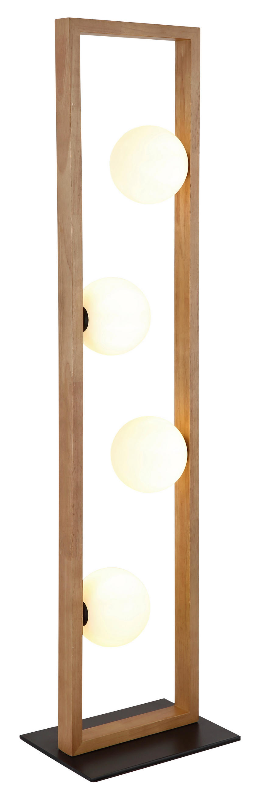 STEHLEUCHTE 28/20/110 cm    - Schwarz/Weiß, Natur, Glas/Holz (28/20/110cm)