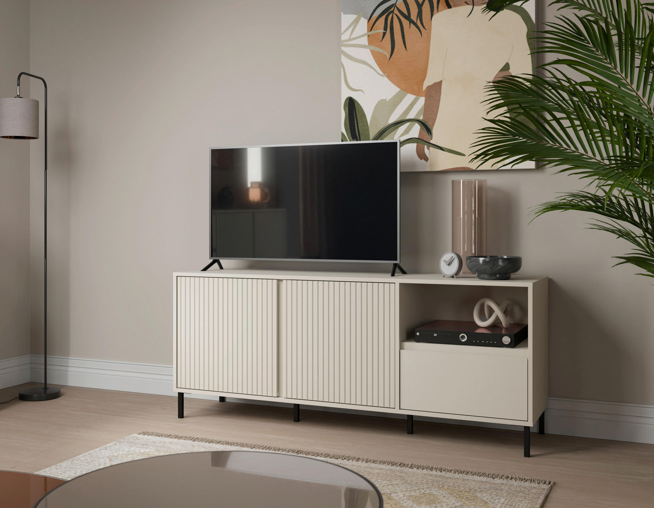 TV-Element Avenale - Kaschmir/Schwarz, Trend, Holzwerkstoff/Metall (157,8/65,4/40cm) - Hom`in