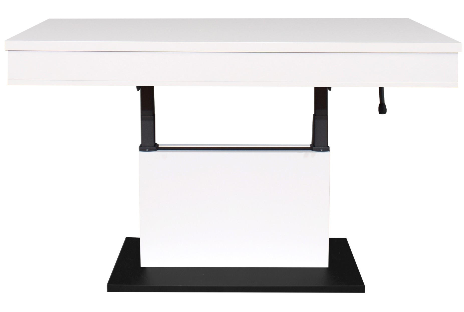 COUCHTISCH Lift Couchtisch rechteckig Schwarz, Weiß  - Schwarz/Weiß, Design, Holzwerkstoff/Metall (110/58-77/60cm) - MID.YOU