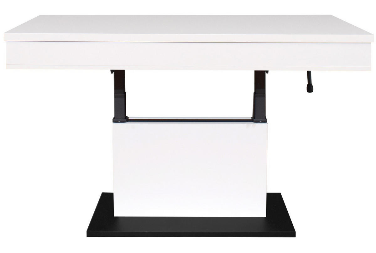 COUCHTISCH Lift Couchtisch rechteckig Schwarz, Weiß  - Schwarz/Weiß, Design, Holzwerkstoff/Metall (110/58-77/60cm) - MID.YOU