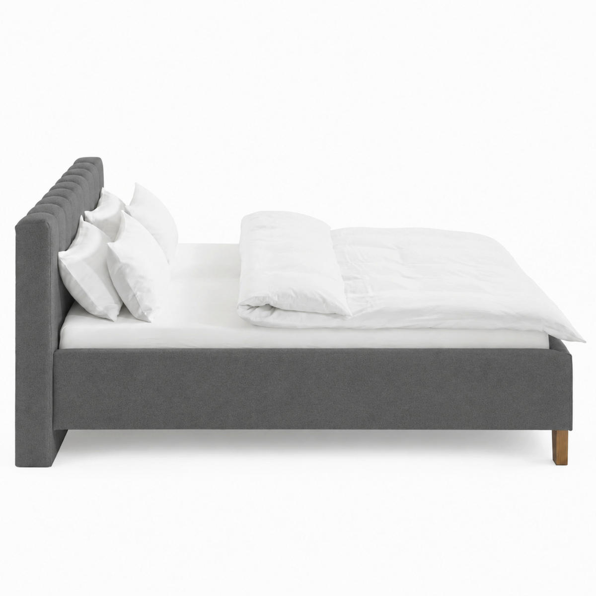 POLSTERBETT 160/200 cm,  in Anthrazit,  - Anthrazit, MODERN, Holz/Textil (160/200cm) - MID.YOU
