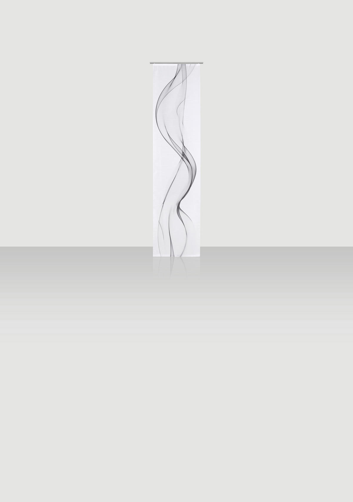 FLÄCHENVORHANG   halbtransparent   60/245 cm  - Weiß/Grau, Design, Textil (60/245cm) - Novel