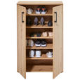 SCHUHSCHRANK in 70/106/33,5 cm - Eichefarben/Schwarz, KONVENTIONELL, Holzwerkstoff/Kunststoff (70/106/33,5cm) - Xora