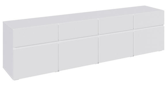 LOWBOARD  200/52,8/40 cm 4 Schublade(n) stehend, in verschiedenen Holzdekoren erhältlich  - Silberfarben/Weiß, Design, Holzwerkstoff (200/52,8/40cm) - Xora