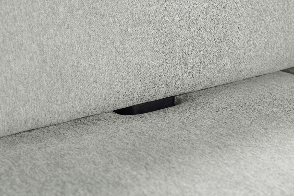 ECKBANK 235/165 cm Webstoff Schwarz, Hellgrau Buche massiv   - Hellgrau/Schwarz, Basics, Holz/Textil (235/165cm) - Carryhome