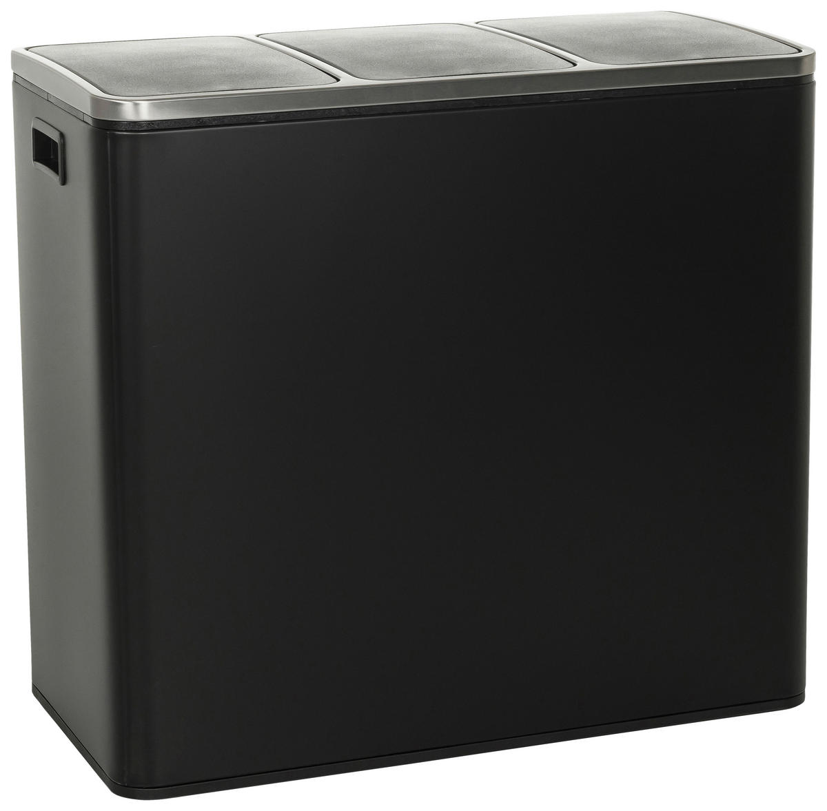 ABFALLSAMMLER 3 x 18  L  - Schwarz, MODERN, Kunststoff/Metall (61.0/56.0/31.5cm) - MID.YOU