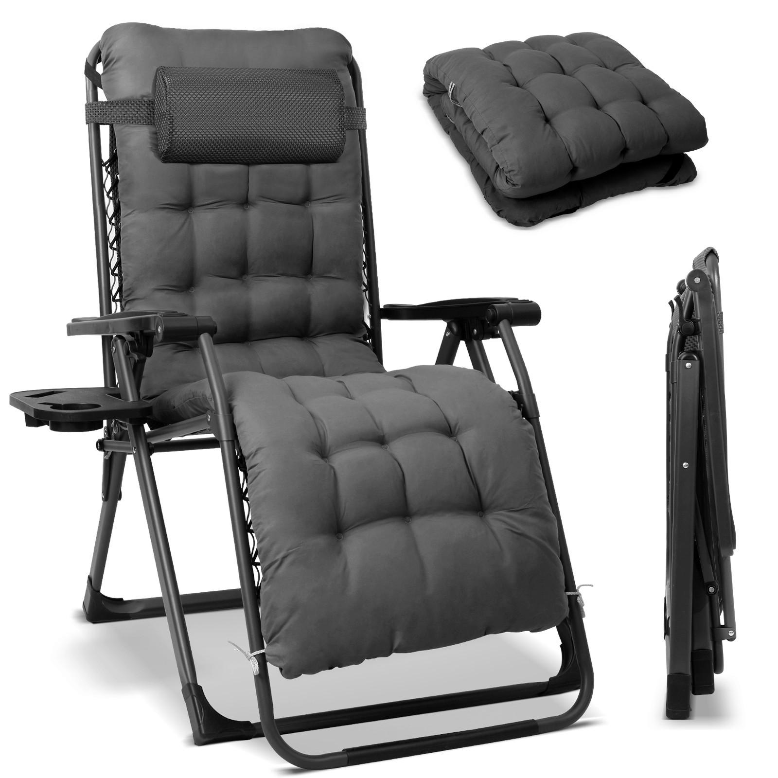 GARTEN-RELAXSESSEL 68/88/110 cm  - Dunkelgrau/Schwarz, Basics, Textil/Metall (68/88/110cm) - Modante