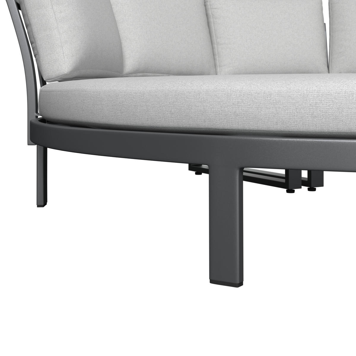 SONNENINSEL 200/66/200 cm  - Anthrazit/Grau, MODERN, Textil/Metall (200/66/200cm) - Ambia Garden