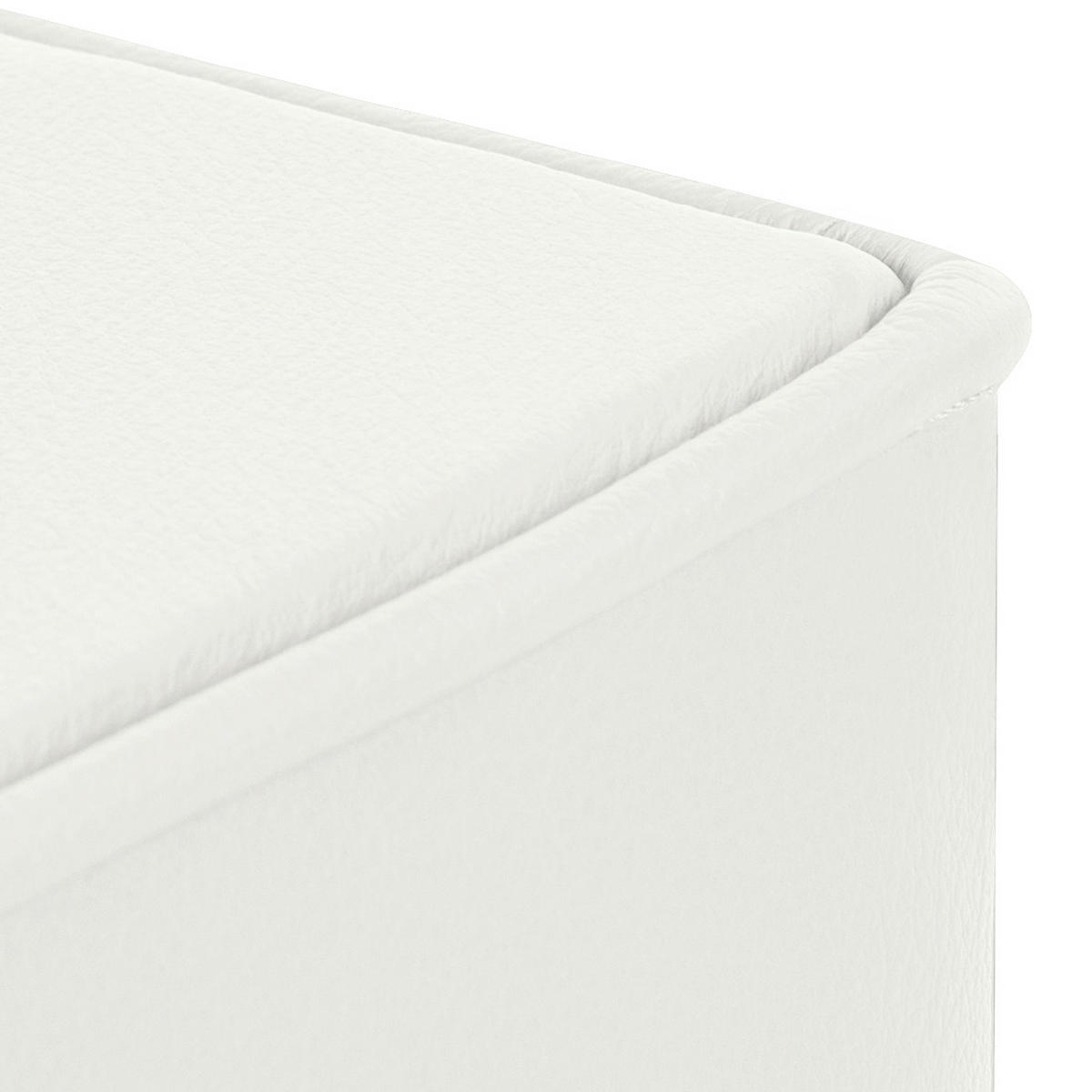 HOCKER in Leder Weiß  - Chromfarben/Weiß, Design, Leder/Metall (91/44/57cm) - Livetastic