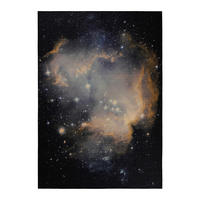 FLACHWEBETEPPICH  Wohnzimmer 160/230 cm Galactic Glow Schwarz, Dunkelblau, Dunkelgelb rechteckig  - Dunkelgelb/Schwarz, Basics, Kunststoff/Textil (160/230cm) - WECON HOME