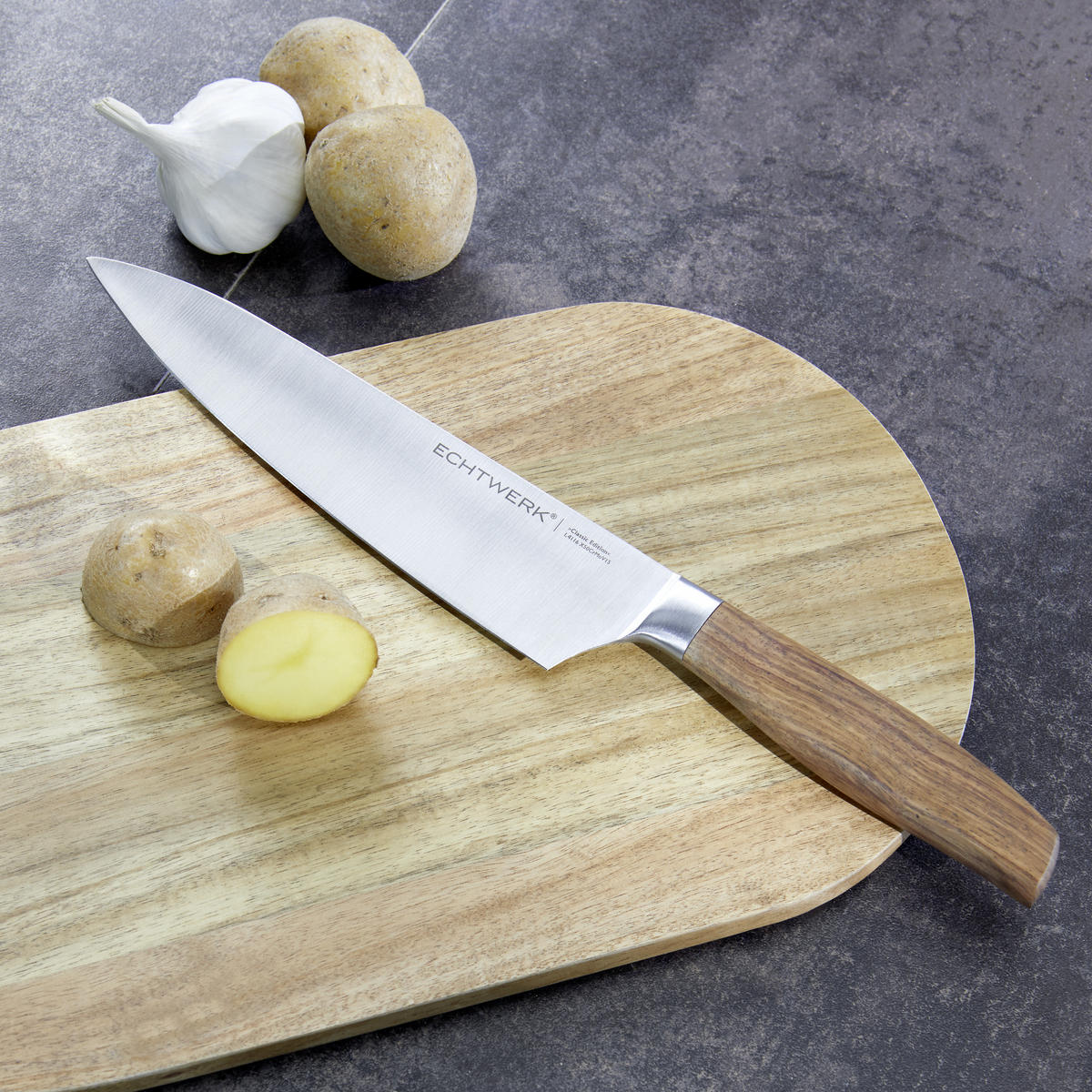 KOCKKNIV 34,2 cm  - brun, Modern, metall/trä (34,2cm) - Echtwerk
